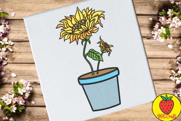 Beautiful Sunflower Pot Embroidery Review