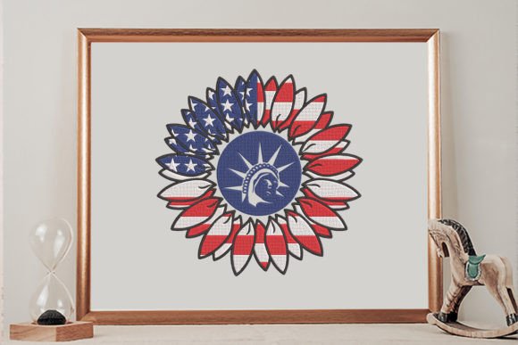 Flag USA Sunflower Embroidery Design Review