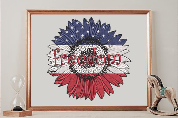 Flag USA Sunflower Freedom Embroidery Review