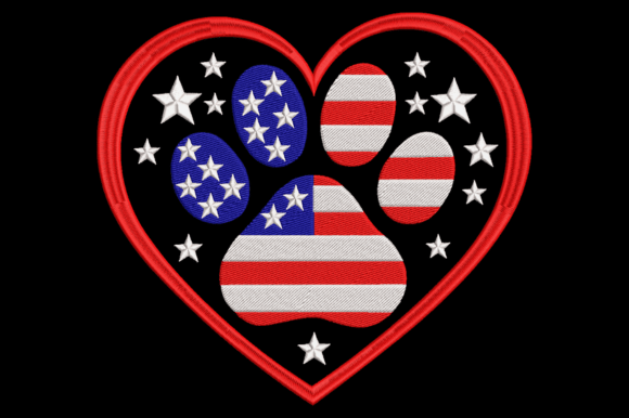 Patriotic Dog Paw Embroidery Design Review