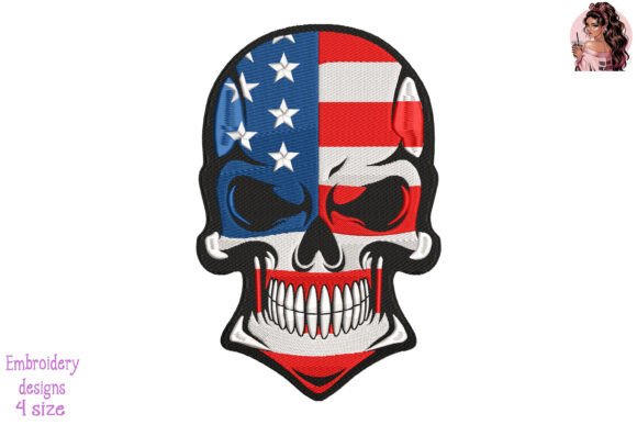 USA Flag Skull Embroidery Review